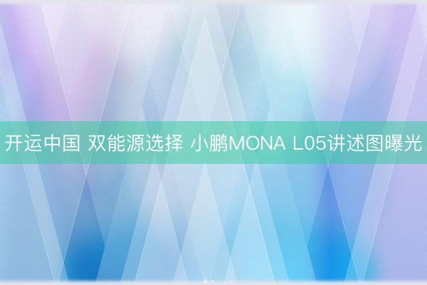 开运中国 双能源选择 小鹏MONA L05讲述图曝光