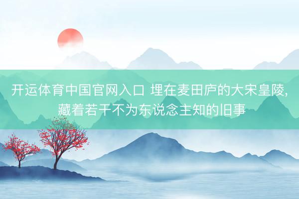 开运体育中国官网入口 埋在麦田庐的大宋皇陵， 藏着若干不为东说念主知的旧事