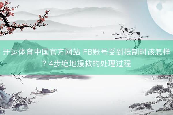 开运体育中国官方网站 FB账号受到抵制时该怎样? 4步绝地援救的处理过程